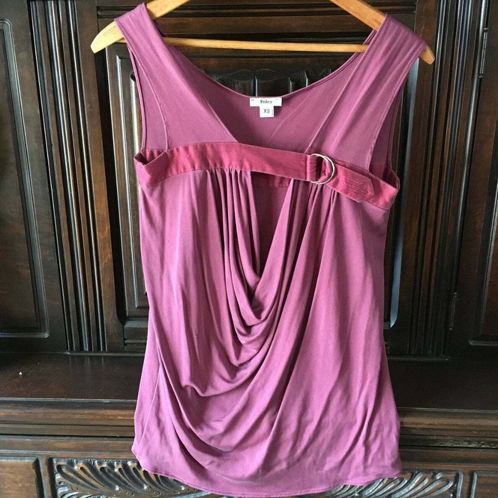 Vintage 100% Silk Pink Cowl Neck Sleeveless Top